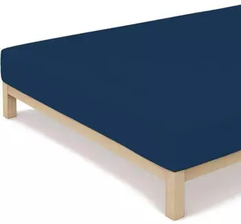 Schlafgut Casual Bio-Spannbettlaken blue deep 120-130x200 cm