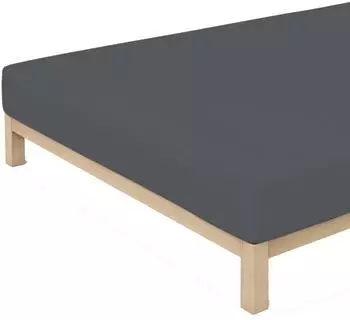 Schlafgut Casual Bio-Spannbettlaken grey deep 90-100x190-200 cm