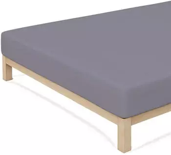 Schlafgut Casual Bio-Spannbettlaken grey mid 120-130x200 cm