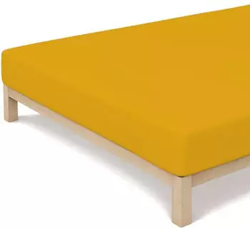Schlafgut Casual Bio-Spannbettlaken Yellow Deep 90-100x190-200 cm