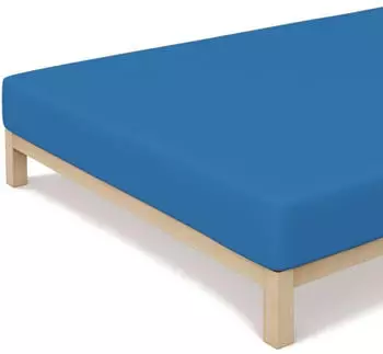 Schlafgut Casual Bio-Spannbettlaken blue mid 120-130x200 cm