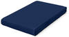 Schlafgut Pure Boxspring Bio-Spannbettlaken blue deep 90-100x190-220 cm