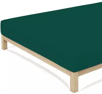 Schlafgut Casual Bio-Spannbettlaken green deep 180-200-200-200 cm
