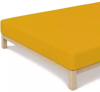 Schlafgut Casual Bio-Spannbettlaken yellow deep 140-160x200 cm