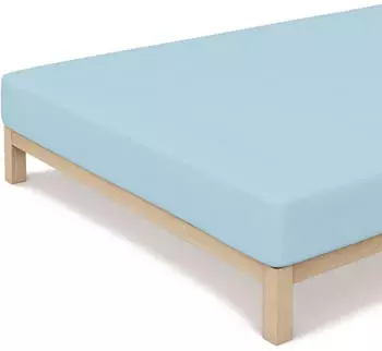 Schlafgut Casual Bio-Spannbettlaken blue light 140-160x200 cm
