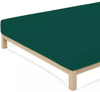 Schlafgut Casual Bio-Spannbettlaken green deep 90-100x190-200 cm