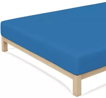 Schlafgut Casual Bio-Spannbettlaken blue mid 180-200-200-200 cm