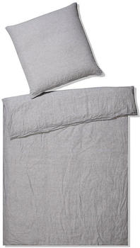 Elegante Leinen Bettw&auml;sche Breeze hellgrau Kissenbezug einzeln 40x80 cm