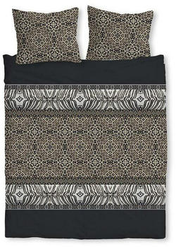 Traumschlaf Mako-Satin Bettwäsche Kalahari 155x220+80x80 cm Tierprint braun