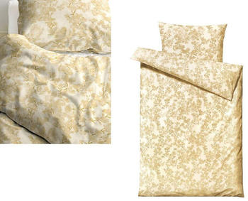 Södahl Bettwäsche Bettgarnitur 135x200 und 80x80 cmskandinavisches Blumendesign Blossom golden