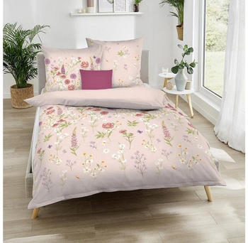 Kaeppel Biber Bettwäsche Wiesenblümchen rosa 155x220 cm+80x80 cm