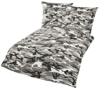 Traumschlaf Bettwäsche Camouflage graphit 135x200+80x80 cm