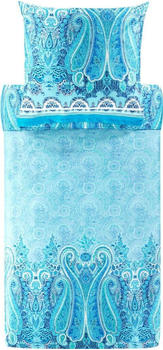Bassetti Feinsatin Bettwäsche Mergellina gruen/blau/blau 155x220+80x80 cm