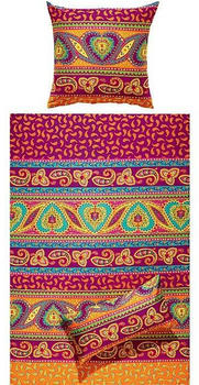 REDBEST Satin Bettwäsche orange 135x200+40x80 cm
