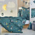 S.Oliver Mako-Satin Kinder-Bettwäsche Ritter gruen/blau/blau 135x200+80x80 cm