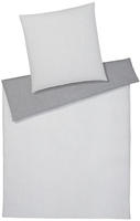 elegante Soft-Flanell Bettw&auml;sche Tender silver 135x200 cm + 80x80 cm - grau