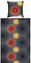 REDBEST Biber Bettwäsche orange/grau 135x200+80x80 cm