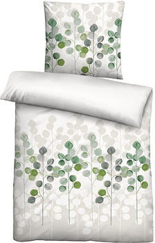Biberna Soft-Seersucker Bettwäsche grün 135x200+80x80 cm (492798)