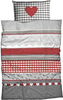 CASATEX Bettw&auml;sche "Herz-Karo" 2 Stk. niedlichem Herz-Karo Design