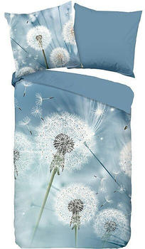 Good Morning Renforcé Wendebettwäsche Wishfull blau 155x220+80x80 cm (503320)