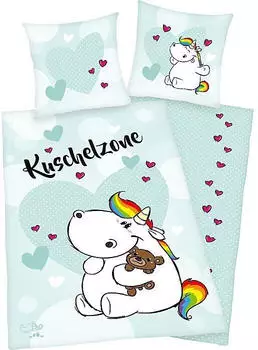Herding Renforcé Wendebettwäsche Pummel & Friends grün 135x200+80x80 cm (503919)
