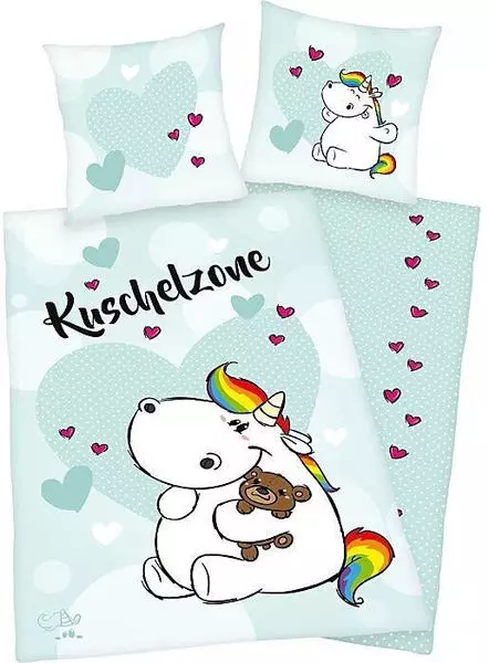 Herding Renforcé Wendebettwäsche Pummel & Friends grün 135x200+80x80 cm (503919)