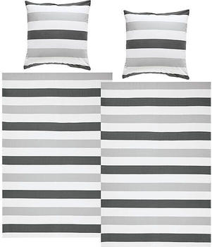 REDBEST Renforcé Bettwäsche im 4-teiligen Sparpaket grau 155x220+80x80 cm (497039)