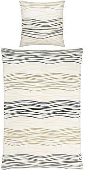 REDBEST Seersucker Bettwäsche braun-beige 135x200+80x80 cm (508841)