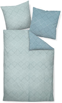 Janine Bettwäsche-Set J.D. Mako-Satin (240x220+2x80x80 cm) blau/steinblau