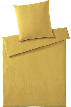 Elegante Musselin Bettwäsche Casual Smooth gelb 155x220+80x80 cm (513175)