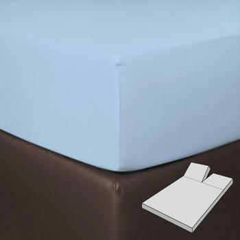 BettwarenShop Boxspring Split Spannbetttuch 180x200 - 200x220 cm hellblau