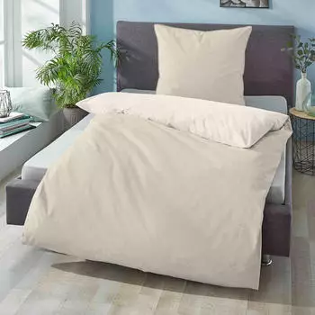 Biberna Mako-Satin Bettwäsche 615211 135x200+80x80 cm natur Biberna Mako-Satin Bettwäsche 615211 135x200+80x80 cm natur