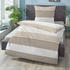 Biberna Mako-Satin Bettwäsche Streifen 615210-547 kitt 135x200+80x80 cm