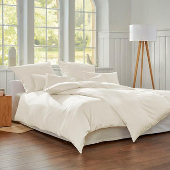 Cotonea Bio-Satin Bettwäsche Classic 200x220+2x80x80 cm natur