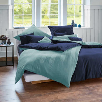 Cotonea Wendebettwäsche Bio Tandem Biber-Satin 155x220+80x80 cm atlantik-azurblau