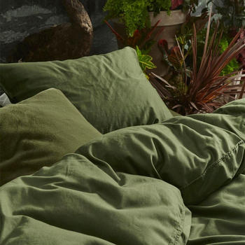 Essenza Mako-Satin Bettwäsche Minte 155x220+80x80 cm moss