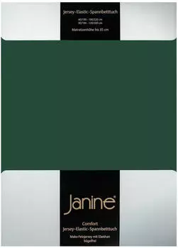 Janine Jersey Elastic Spannbetttuch 90x190 cm - 100x220 cm waldgr&uuml;n