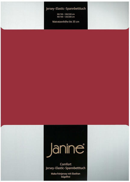 Janine Jersey Elastic Spannbetttuch 90x190 cm - 100x220 cm granat