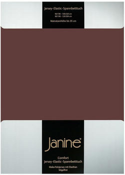 Janine Jersey Elastic Spannbetttuch 90x190 cm - 100x220 cm dunkelbraun