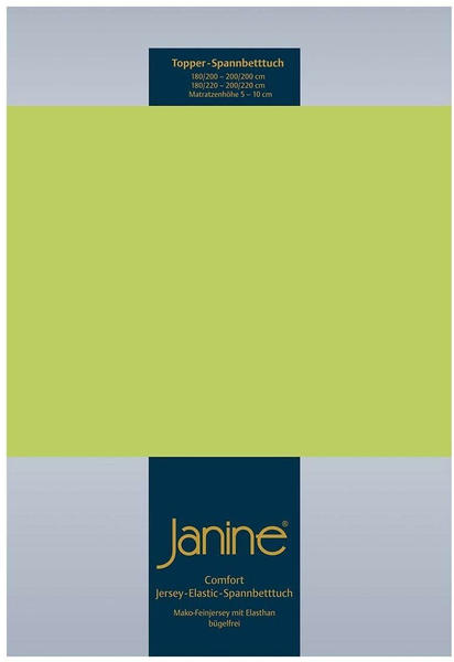 Janine Topper Comfort Jersey Spannbetttuch 140x200 cm - 160x220 cm apfelgrün
