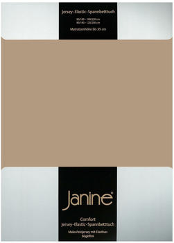 Janine Jersey Elastic Spannbetttuch 90x190 cm - 100x220 cm nougat