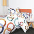 Janine Mako-Satin Bettwäsche modern art S 42126-02 blau siena bisquit 135x200+80x80 cm