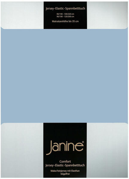 Janine Jersey Elastic Spannbetttuch 90x190 cm - 100x220 cm perlblau