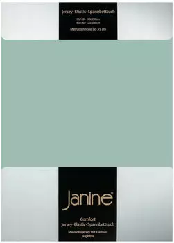 Janine Jersey Elastic Spannbetttuch 140x200 cm - 160x220 cm rauchgrün Janine Jersey Elastic Spannbetttuch 140x200 cm - 160x220 cm rauchgrün