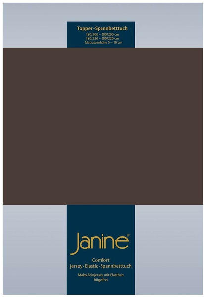 Janine Topper Comfort Jersey Spannbetttuch 140x200 cm - 160x220 cm dunkelbraun