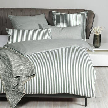 Janine Edelflanell Bettwäsche Chinchilla S 78060 135x200+80x80 cm salbeigrün