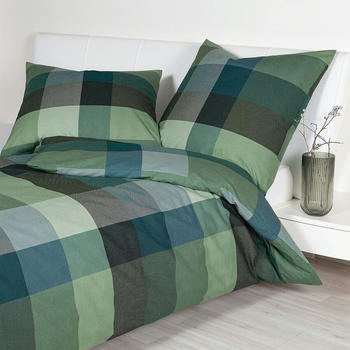 Janine Feinbiber Bettw&auml;sche Davos 65131 gr&uuml;nblau 155x220+80x80 cm