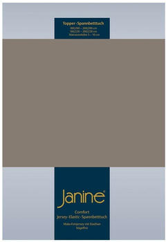 Janine Topper Comfort Jersey Spannbetttuch 180x200 cm - 200x220 cm taupe
