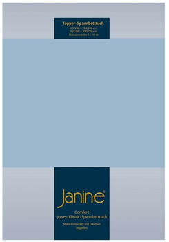Janine Topper Comfort Jersey Spannbetttuch 90x190 cm - 100x220 cm perlblau