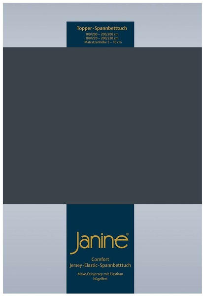 Janine Topper Comfort Jersey Spannbetttuch 140x200 cm - 160x220 cm titan